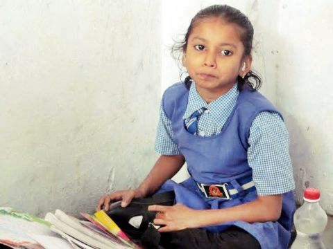 Nargis in her school uniform