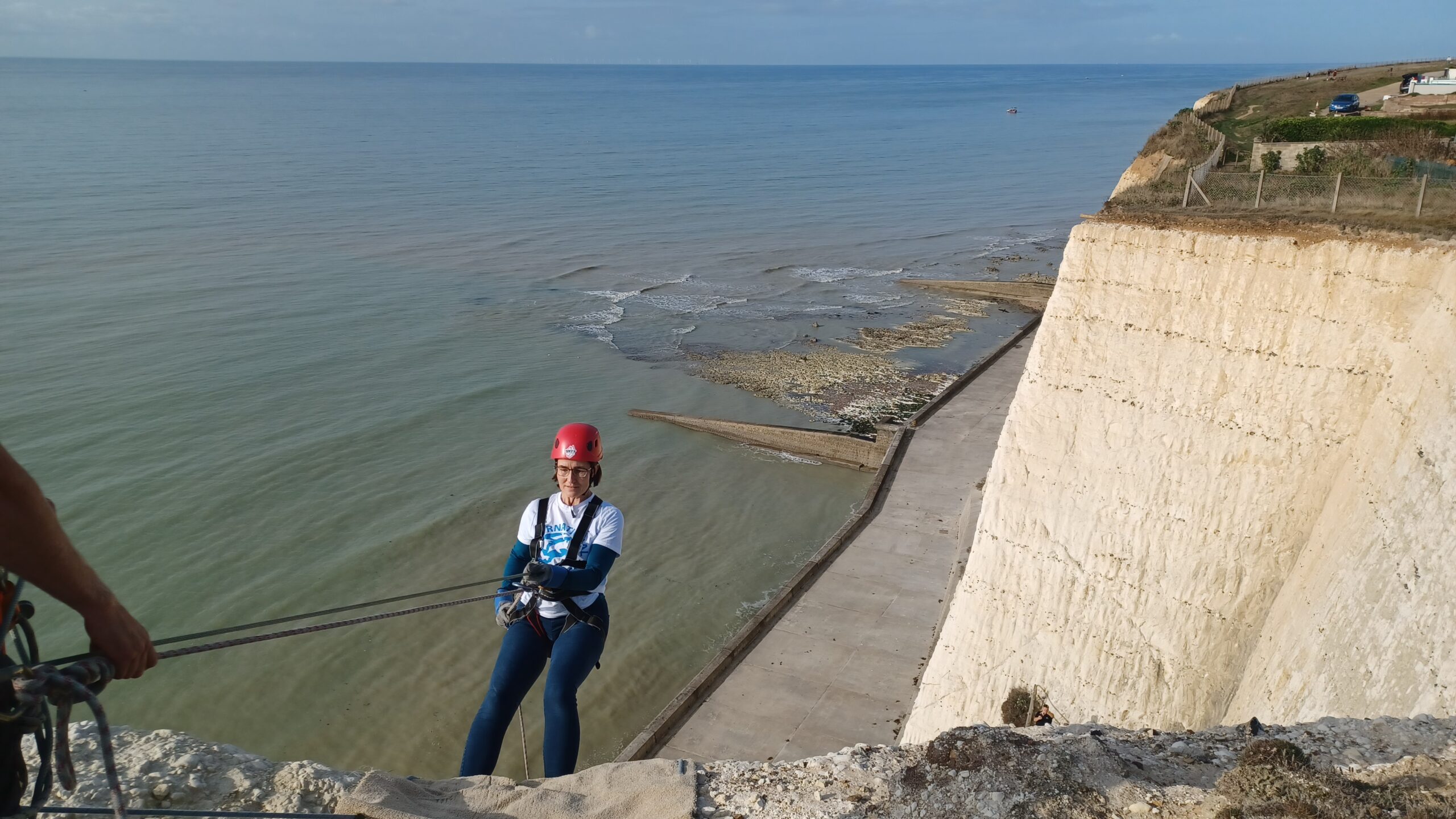 An abseiler fundraising for International Animal Rescue