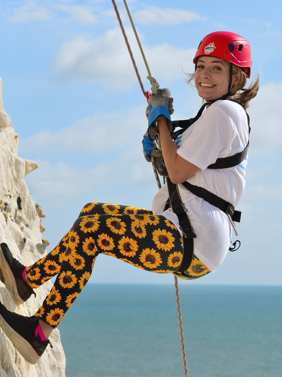 An abseiler fundraising for International Animal Rescue