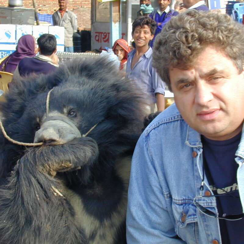 Alan Knight, President of IAR with a dancing bear